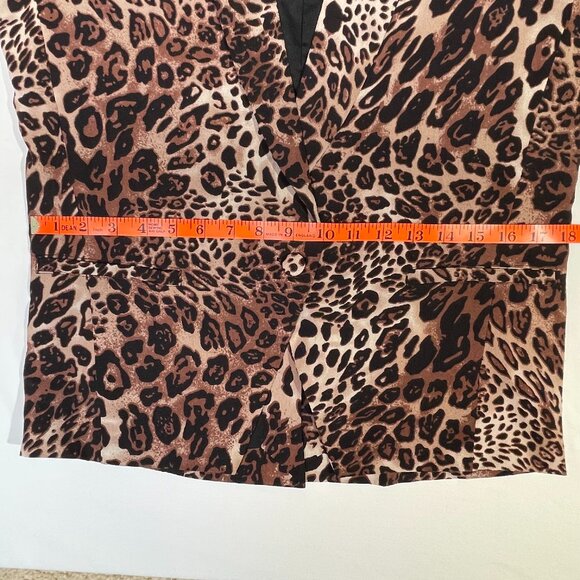 Skylar + Madison Leopard Print Blazer Lightweight Lined Brown Black Size S - Picture 7 of 11